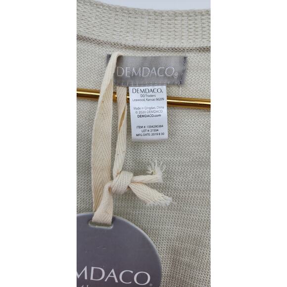 New NWT Demdaco Knit Vest Grey Taupe Stripe Sweater‎ Sleeveless Duster One Size - Picture 7 of 8